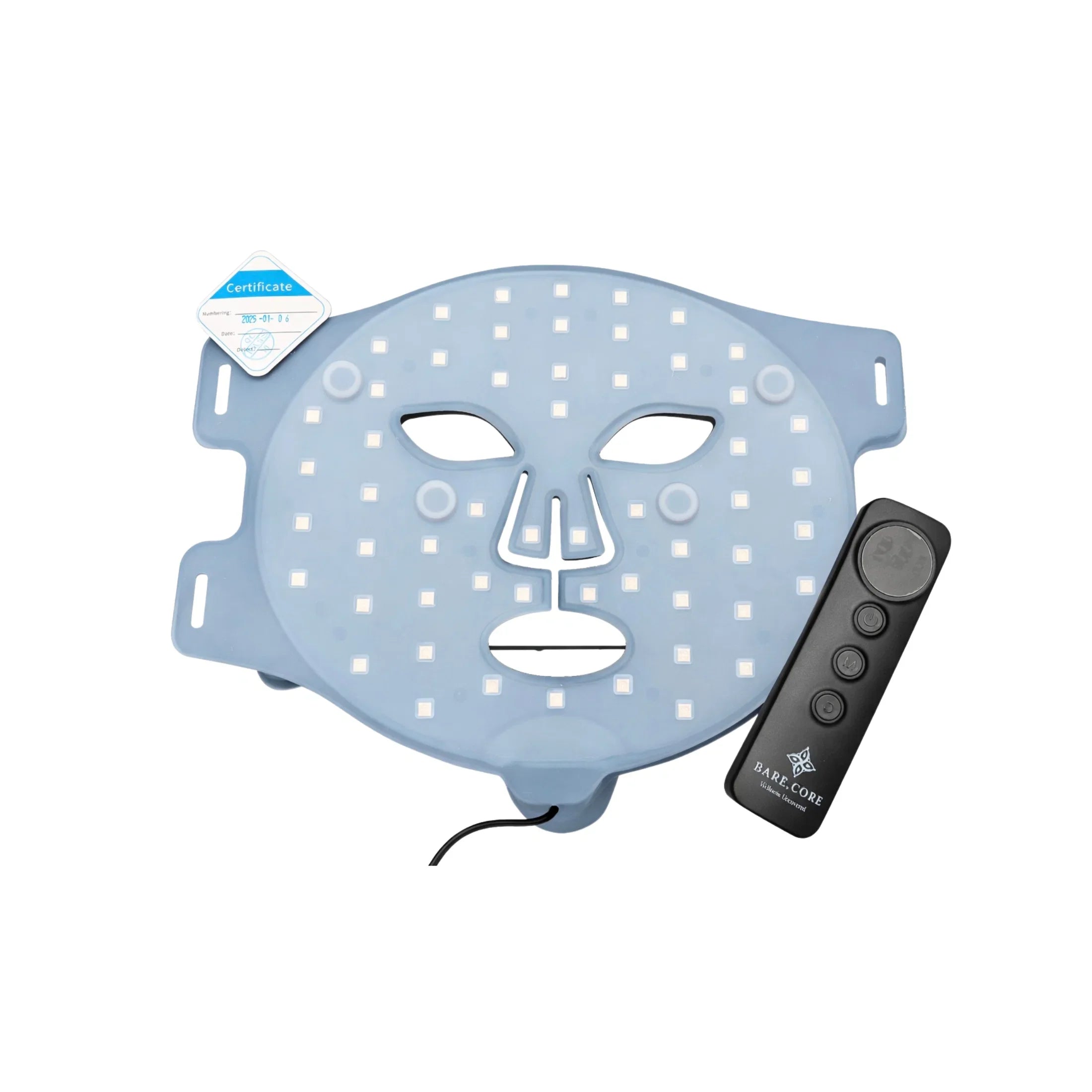LED light therapy face mask with remote control for skincare routines